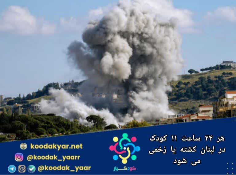 هر ۲۴ ساعت ۱۱ کودک در لبنان کشته یا زخمی می‌شوند
